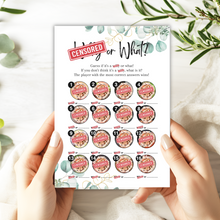 Load image into Gallery viewer, W.... or What? Cheeky Guessing Game for Hen Parties | Funny A5 Bridal Shower Game | Saucy Close-Up Challenge for Adults