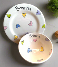 Load image into Gallery viewer, 9007 - Personalised Hand Painted Ceramic Plate & Bowl Set