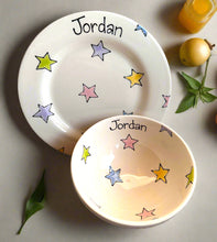 Load image into Gallery viewer, 9007 - Personalised Hand Painted Ceramic Plate & Bowl Set