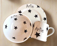 Load image into Gallery viewer, 9008 - Personalised Hand Painted Ceramic Plate, Bowl & Mug Set