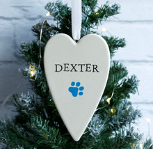 Load image into Gallery viewer, 9020 - Personalised Hand Painted Ceramic Hanging Heart Decoration