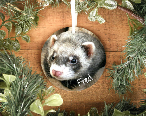 Personalised Ferret Christmas Tree Ornament