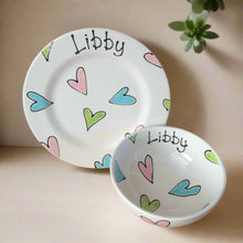 Load image into Gallery viewer, 9007 - Personalised Hand Painted Ceramic Plate & Bowl Set