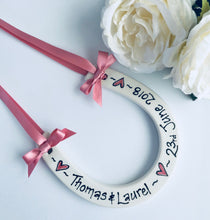 Load image into Gallery viewer, 9014 - Personalised Hand Painted Ceramic Wedding Horseshoe