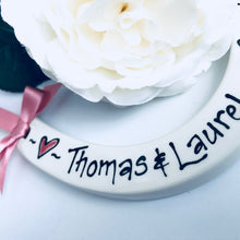 Load image into Gallery viewer, 9014 - Personalised Hand Painted Ceramic Wedding Horseshoe