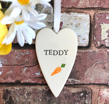 Load image into Gallery viewer, 9020 - Personalised Hand Painted Ceramic Hanging Heart Decoration
