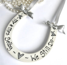 Load image into Gallery viewer, 9015 - Personalised Hand Painted Ceramic Renewal Vows Horseshoe