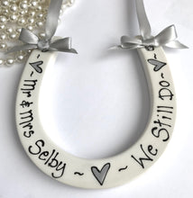 Load image into Gallery viewer, 9015 - Personalised Hand Painted Ceramic Renewal Vows Horseshoe