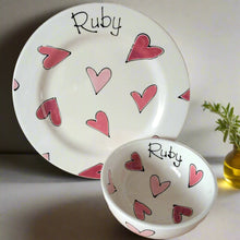 Load image into Gallery viewer, 9007 - Personalised Hand Painted Ceramic Plate & Bowl Set
