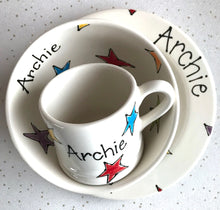 Load image into Gallery viewer, 9008 - Personalised Hand Painted Ceramic Plate, Bowl & Mug Set
