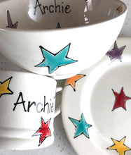Load image into Gallery viewer, 9008 - Personalised Hand Painted Ceramic Plate, Bowl & Mug Set