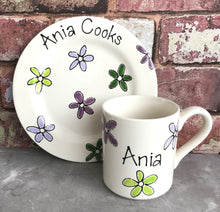Load image into Gallery viewer, 9009 - Personalised Hand Painted Ceramic Plate & Mug Set