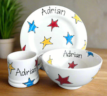 Load image into Gallery viewer, 9008 - Personalised Hand Painted Ceramic Plate, Bowl & Mug Set