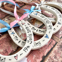 Load image into Gallery viewer, 9015 - Personalised Hand Painted Ceramic Renewal Vows Horseshoe