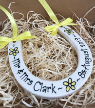Load image into Gallery viewer, 9014 - Personalised Hand Painted Ceramic Wedding Horseshoe