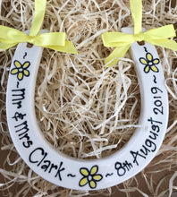 Load image into Gallery viewer, 9014 - Personalised Hand Painted Ceramic Wedding Horseshoe