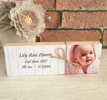 Load image into Gallery viewer, 1091 - Baby Details Photoblock Shelf Sitter