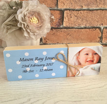 Load image into Gallery viewer, 1091 - Baby Details Photoblock Shelf Sitter