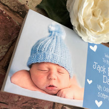 Load image into Gallery viewer, 1096 - Half & Half Photoblock - Baby details & photo