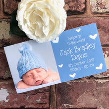 Load image into Gallery viewer, 1096 - Half & Half Photoblock - Baby details & photo