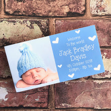 Load image into Gallery viewer, 1096 - Half & Half Photoblock - Baby details & photo