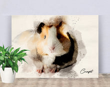 Load image into Gallery viewer, 4005 - Custom Guinea Pig Watercolour Canvas