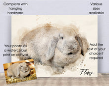 Load image into Gallery viewer, 4004 - Custom Rabbit Watercolour Canvas