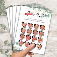 Load image into Gallery viewer, S.. or Sing? Funny Hen Party Game | Cheeky Bridal Shower Icebreaker | Hilarious A5 Game for Bachelorette Parties