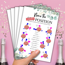 Load image into Gallery viewer, Name the Position! Funny Hen Party Game | Cheeky A5 Bridal Shower Game | Saucy Bachelorette Icebreaker for Adults