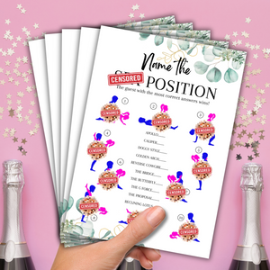 Name the Position! Funny Hen Party Game | Cheeky A5 Bridal Shower Game | Saucy Bachelorette Icebreaker for Adults