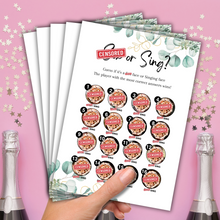 Load image into Gallery viewer, S.. or Sing? Funny Hen Party Game | Cheeky Bridal Shower Icebreaker | Hilarious A5 Game for Bachelorette Parties