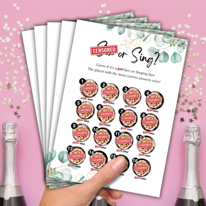 S.. or Sing? Funny Hen Party Game | Cheeky Bridal Shower Icebreaker | Hilarious A5 Game for Bachelorette Parties