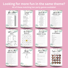 Load image into Gallery viewer, Hen Party Photo Challenge Game | A5 Printed Bridal Activity | Bridal Shower Game | Fun Icebreaker | Bride Tribe Game | Eucalyptus Design
