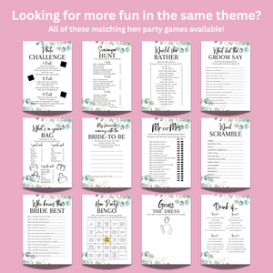 Advice to the Bride Hen Party Game | Keepsake Bridal Shower Activity | A5 Eucalyptus Cards | Bachelorette Party Games | Bridal Shower Games