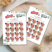 Load image into Gallery viewer, B..... or Bum? Hilarious Hen Party Game | Cheeky A5 Game for Bridal Showers | Bachelorette Icebreaker for Adults