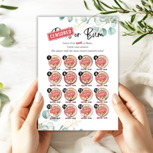 Load image into Gallery viewer, B..... or Bum? Hilarious Hen Party Game | Cheeky A5 Game for Bridal Showers | Bachelorette Icebreaker for Adults