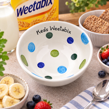 Load image into Gallery viewer, Personalised Ceramic Bowl – Hand Painted Hearts, Stars, Flowers or Spots