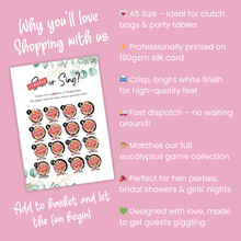 Load image into Gallery viewer, S.. or Sing? Funny Hen Party Game | Cheeky Bridal Shower Icebreaker | Hilarious A5 Game for Bachelorette Parties