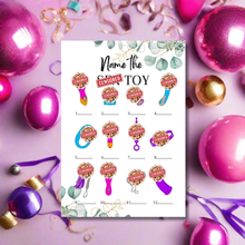 Load image into Gallery viewer, Name the Toy! Cheeky Hen Party Game | Funny A5 Bridal Shower Game | Hilarious Adult Icebreaker for Bachelorette Parties