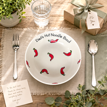 Personalised Ceramic Chilli Bowl – Hand Painted Chilli Pepper Design