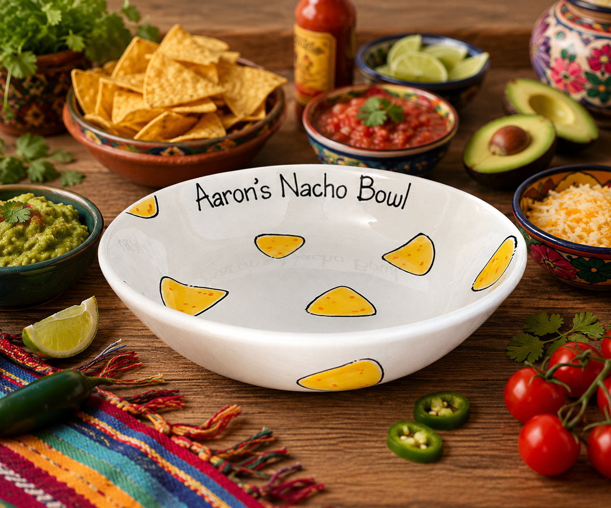 Personalised Ceramic Pasta Bowl – Hand Painted Kids & Adults