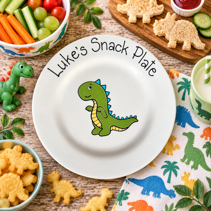 Personalised Kids Animal Plate – Hand Painted Ceramic Giraffe, Dinosaur & Unicorn Plate