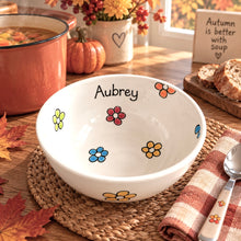 Load image into Gallery viewer, Personalised Ceramic Bowl – Hand Painted Hearts, Stars, Flowers or Spots