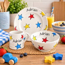 Load image into Gallery viewer, Personalised Ceramic Dinner Set – Hand Painted Plate, Bowl &amp; Mug