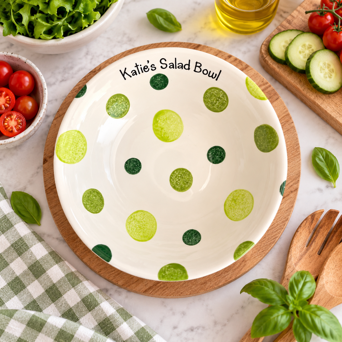 Personalised Ceramic Pasta Bowl – Hand Painted Kids & Adults