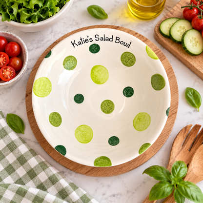 Personalised Ceramic Pasta Bowl – Hand Painted Kids & Adults