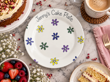 Load image into Gallery viewer, Personalised Ceramic Plate – Hand Painted Name Plate, Hearts, Stars, Flowers &amp; Spots