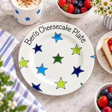 Load image into Gallery viewer, Personalised Ceramic Plate – Hand Painted Name Plate, Hearts, Stars, Flowers &amp; Spots