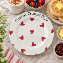 Load image into Gallery viewer, Personalised Ceramic Plate – Hand Painted Name Plate, Hearts, Stars, Flowers &amp; Spots