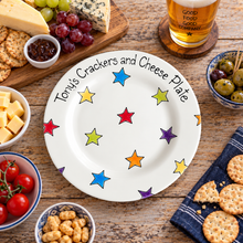 Load image into Gallery viewer, Personalised Ceramic Plate – Hand Painted Name Plate, Hearts, Stars, Flowers &amp; Spots